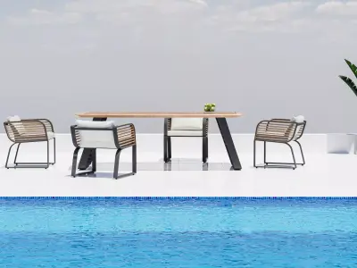 Luxury Chair and Table Set 3D 3D model