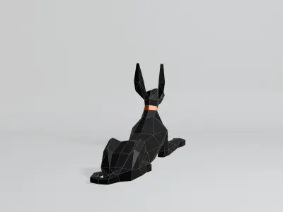 Polygonal Anubis Low-poly 3D model
