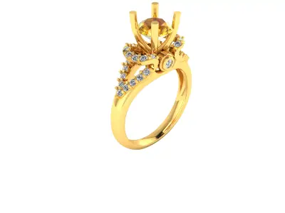 Solitaire Wedding Engagement Ring 3D print model buy