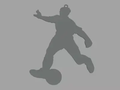 Soccer Key Ring Chain 01 Low-poly 3D model
