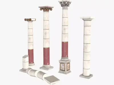 Columns Modular 02 Low-poly 3D model