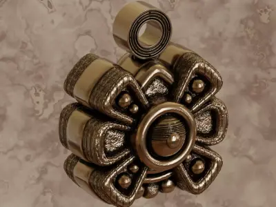 Aztec symbol pendant 2 Movement - Ollin 3D print model