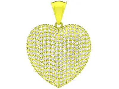 Luxury Pave Heart Pendant 3D Model 4272 3D print model