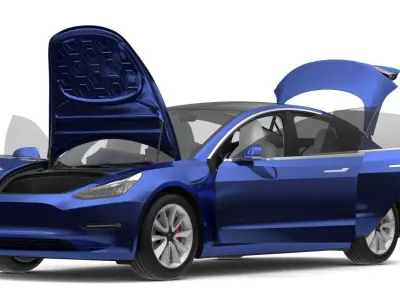 Tesla Model 3 All Colors  3D model