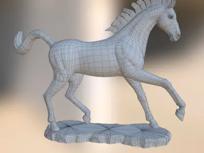 Horse Sculpture Low-poly 3D model