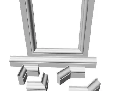 Moulding pair of corner seats 3D model