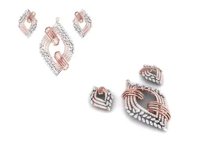Rose Gold Diamond Pendant 3D Print Model 3D print model 8