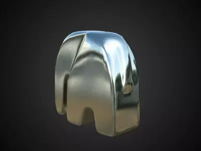 Elephant Sculpture Low-poly 3D model