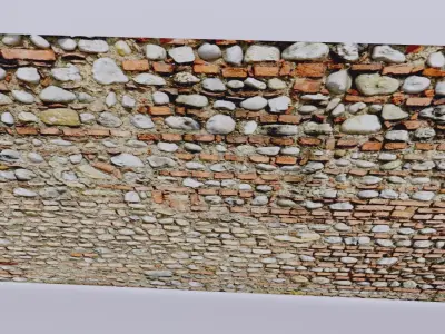 Ultra realistic Brick Old wall low poly Scan  Low-poly 3D model