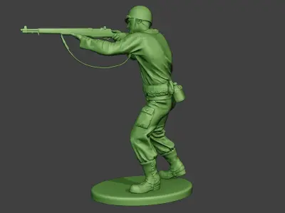 American soldier ww2 Shoot Stand A12 3D print model