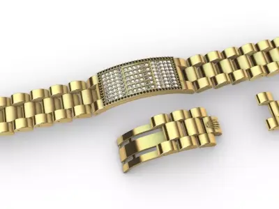 DIAMOND BAND BRACELET MEN 3D print model 3D print model