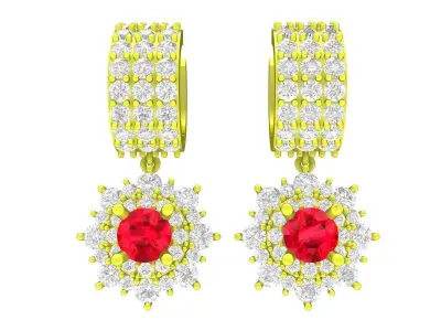 7778 luxury vietnamese fashion diamond women earrings 3D print model