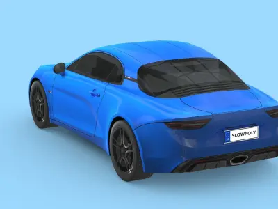 Renault Alpine A110 2018 Low-poly 3D model