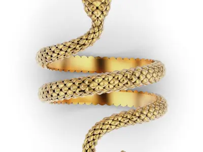Serpent Coil Ring 3D print model