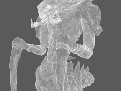 Hydralisk alien creature 3D model