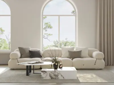 Mid Century interior scene  3D model