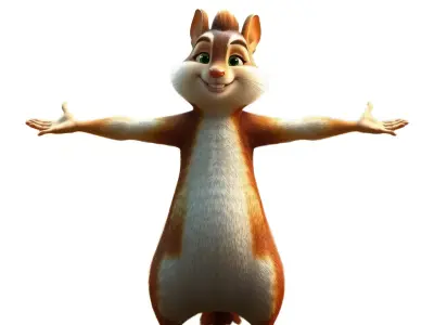 Cheerful Chipmunk Character model pack Low-poly 3D model