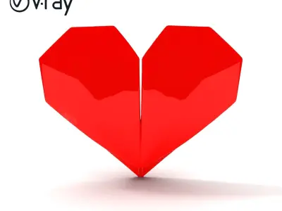 Geometric Heart Shape D Model Pack Low-poly 3D model