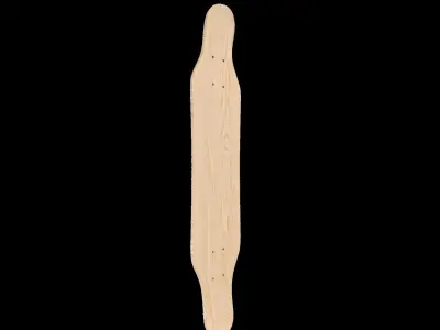 Realistic Longboard shape board skateboard 3D model