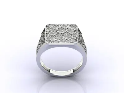 Print Ready STL 3DM  Gents Rings Diamond Men Ring  3D print model 172