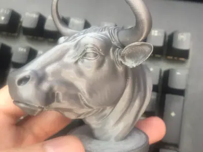 Bull head sculpture 3D print model