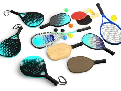 Sport Rackets Collection 3D model