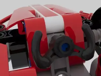 Lego-Style 3D Printable Toy Car Model Low-poly 3D model