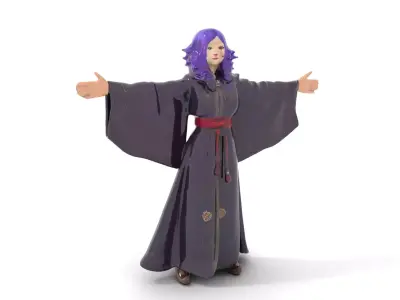 Purple Sorceress Robe model pack Low-poly 3D model