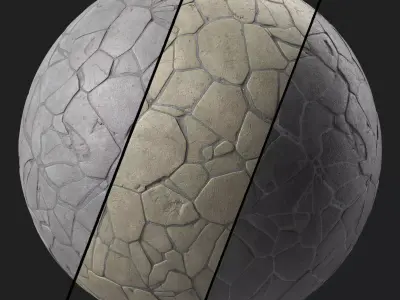 Pavement Materials 106- Concrete Paving -Sbsar Pbr 4k Seamless Texture