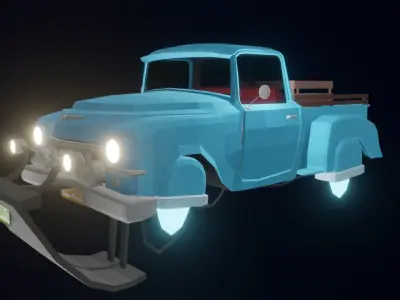 Game Ready Retro Hover Car Low-poly 3D model