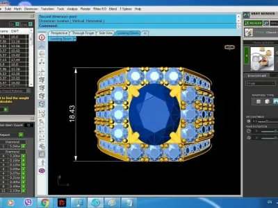 Luxury Statement Gemstone Diamond Men Ring  155 3D print model
