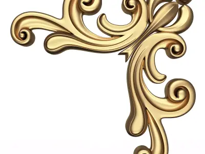 Corner Carved Plaster Molding Decoration 018 Low-poly 3D model