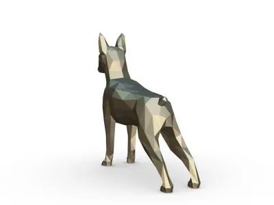 Pinscher low poly doberman 3D print model