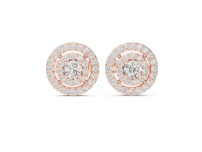 Round Diamond Earring 3D print model