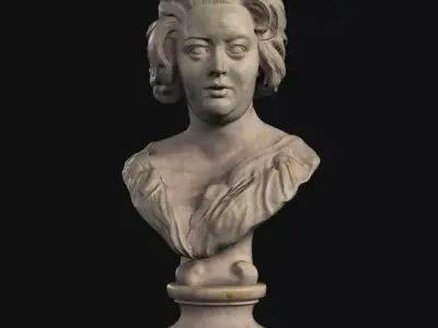 Constanza Bonarelli  Berninis Bust for PBR ARCHVIZ REALTIME Low-poly 3D model