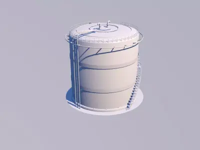 Petroleum Tank Factory 3D model