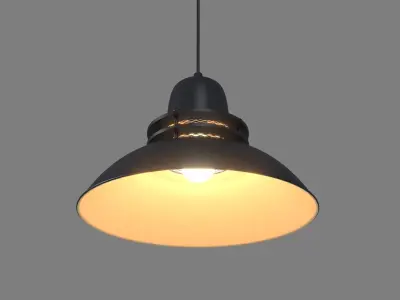 Anthracite Pendant Lamp With Mesh 3D model