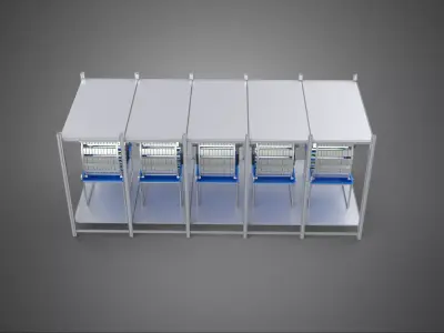 FRAME ARRAY ROW SHELF RACK TRAY ROTARY HYDROPONIC LED PLANT FARM 3D model