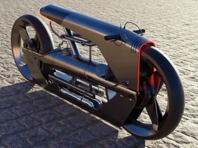 Futuristic motorcycle 3D model