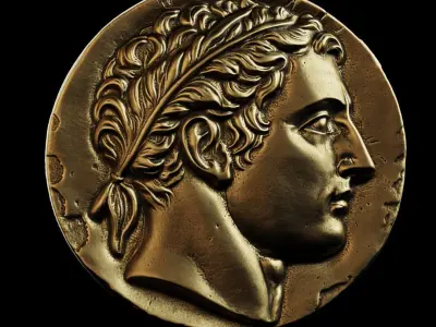 Alexander the Great Medalion Coin 3D Printable STL File 3D print model