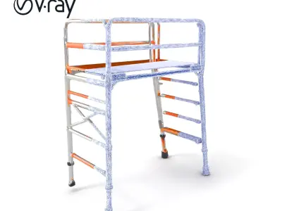 Professional Scaffold Ladder High-Load Capacity Anodized Allo... Low-poly 3D model