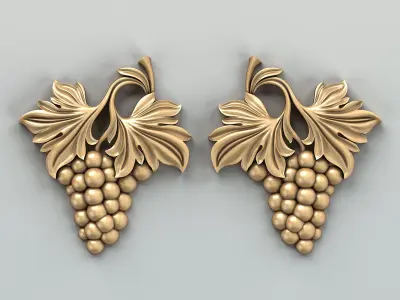 Carved decor vertical 016 3D model