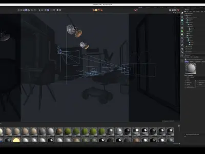 Industrial with wood Interior Cinema 4d  corona renderer 3D model