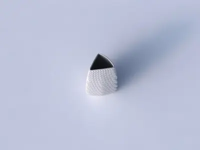 Vase curved tipping triangle with twisted diagonal grid bulges 3D print model