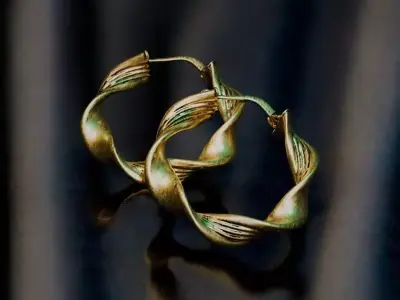 modern earrings 3D model