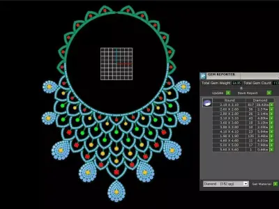 Diamond Necklace D1 3D print model