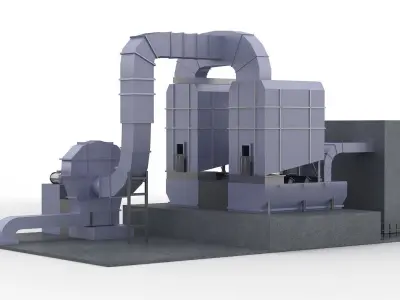 Water purification pump valve Engineering Pumping   3D model