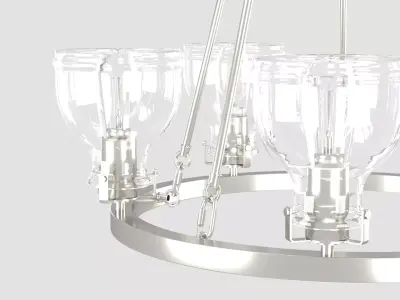 Modern Glass Chandelier 3D Model 3D model