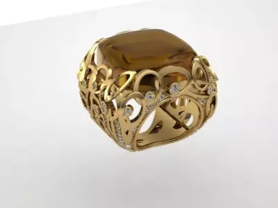 Designer ring 3D print model purchase