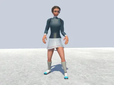 Cyclist female avatar 1 Low-poly 3D model